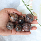 Chiastolite Sphere: Natural Cross Stone, Root Chakra (31mm)
