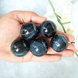 Blue Tiger Eye Sphere 30mm: Natural Healing Crystal Decor