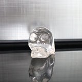 Hand Carved Crystal Quartz Skull: AAA Flawless Clear Quartz (1.4 inch)