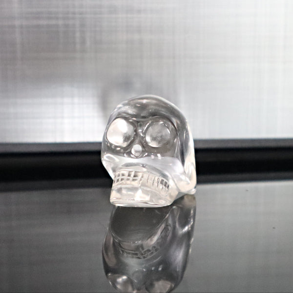 Hand Carved Crystal Quartz Skull: AAA Flawless Clear Quartz (1.4 inch)