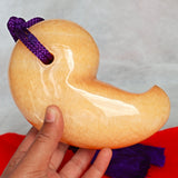 Extra Large Magatama Orange Calcite, Tokonoma Display Accessory, Japanese Magatama Lucky Decorative Omamori Tassel