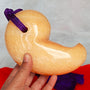 Extra Large Magatama Orange Calcite, Tokonoma Display Accessory, Japanese Magatama Lucky Decorative Omamori Tassel