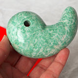 Large Jade Magatama, Tokonoma Display Accessory, Japanese Magatama Lucky Decorative Omamori