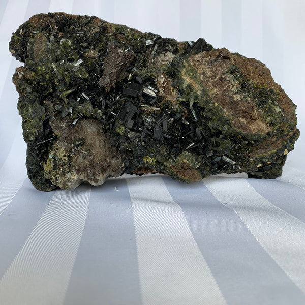 Xtra Large Epidote Specimen with Crystal Clusters 8 inches 6.1 Lbs, EP5