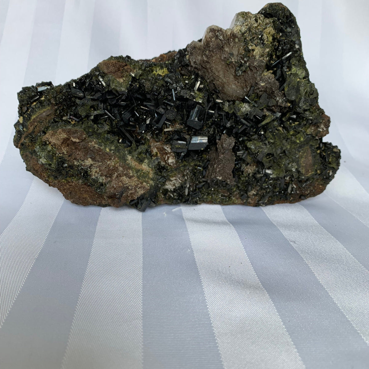 Xtra Large Epidote Specimen with Crystal Clusters 8 inches 6.1 Lbs, EP5