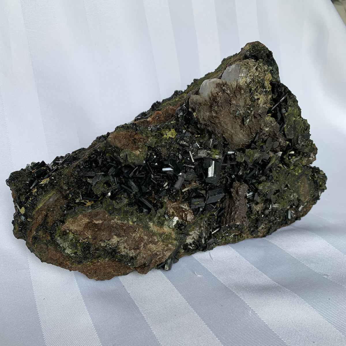 Xtra Large Epidote Specimen with Crystal Clusters 8 inches 6.1 Lbs, EP5