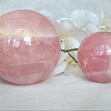 Large Rose Quartz Sphere: Natural Polished Stone of Love