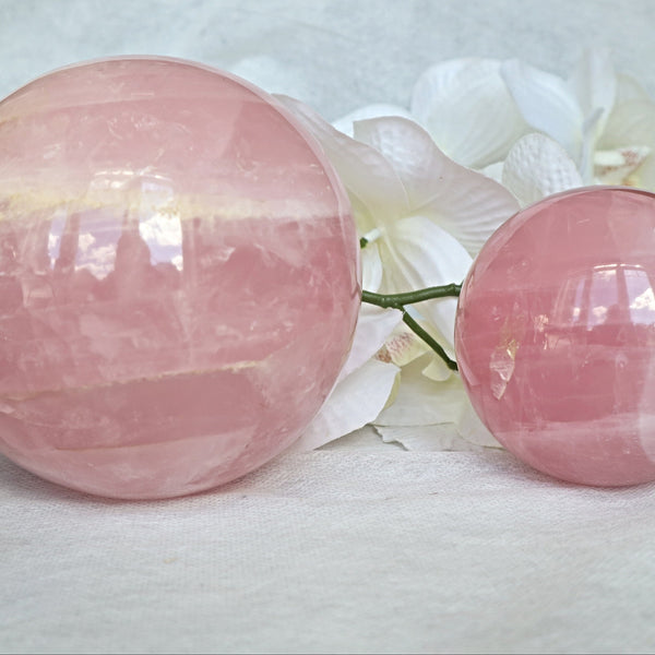 Large Rose Quartz Sphere: Natural Polished Stone of Love