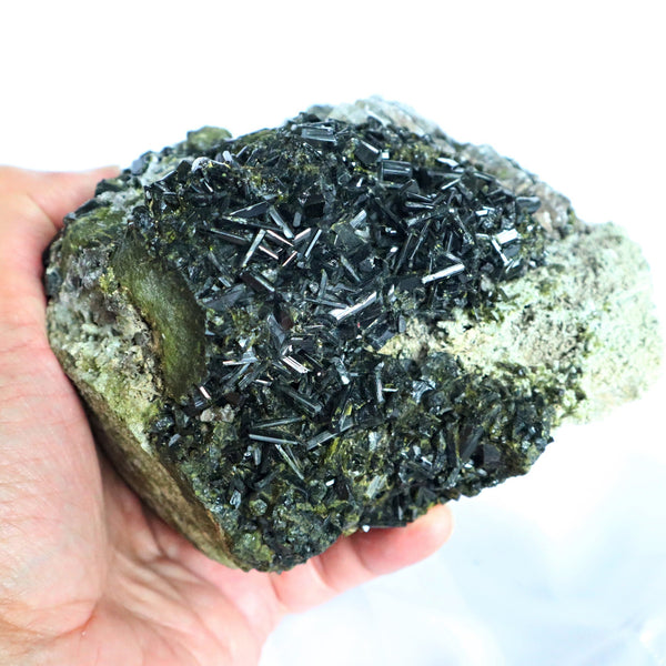 Large Epidote Crystal Cluster Specimen, Mineral Display (4.3 lbs)