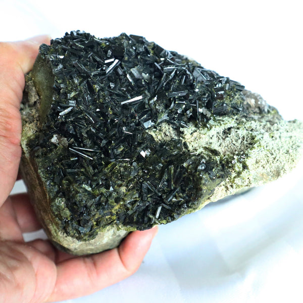 Large Epidote Crystal Cluster Specimen, Mineral Display (4.3 lbs)
