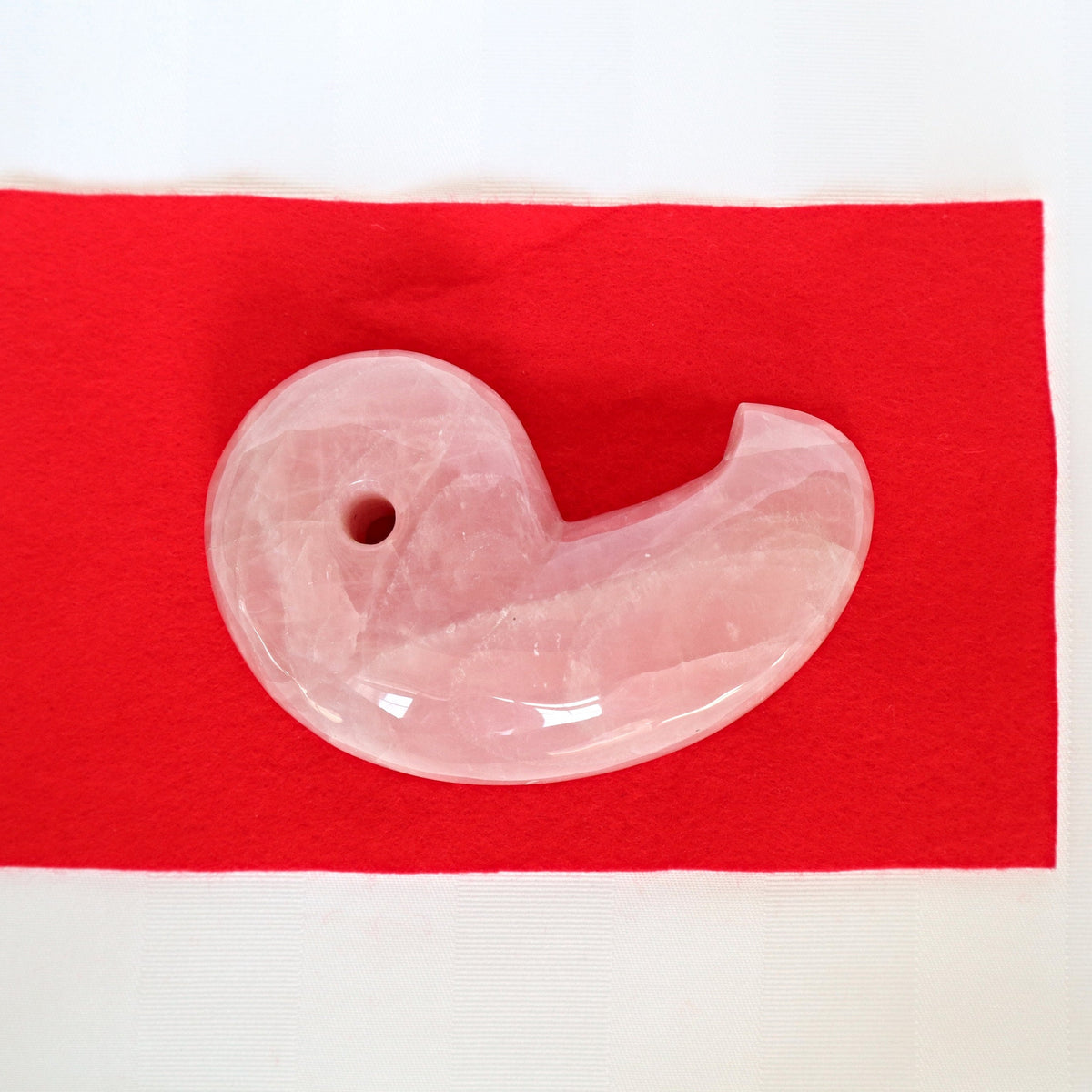 Large Rose Quartz Magatama: Japanese Good Luck Charm, Tokonoma Display