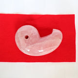 Large Rose Quartz Magatama: Japanese Good Luck Charm, Tokonoma Display