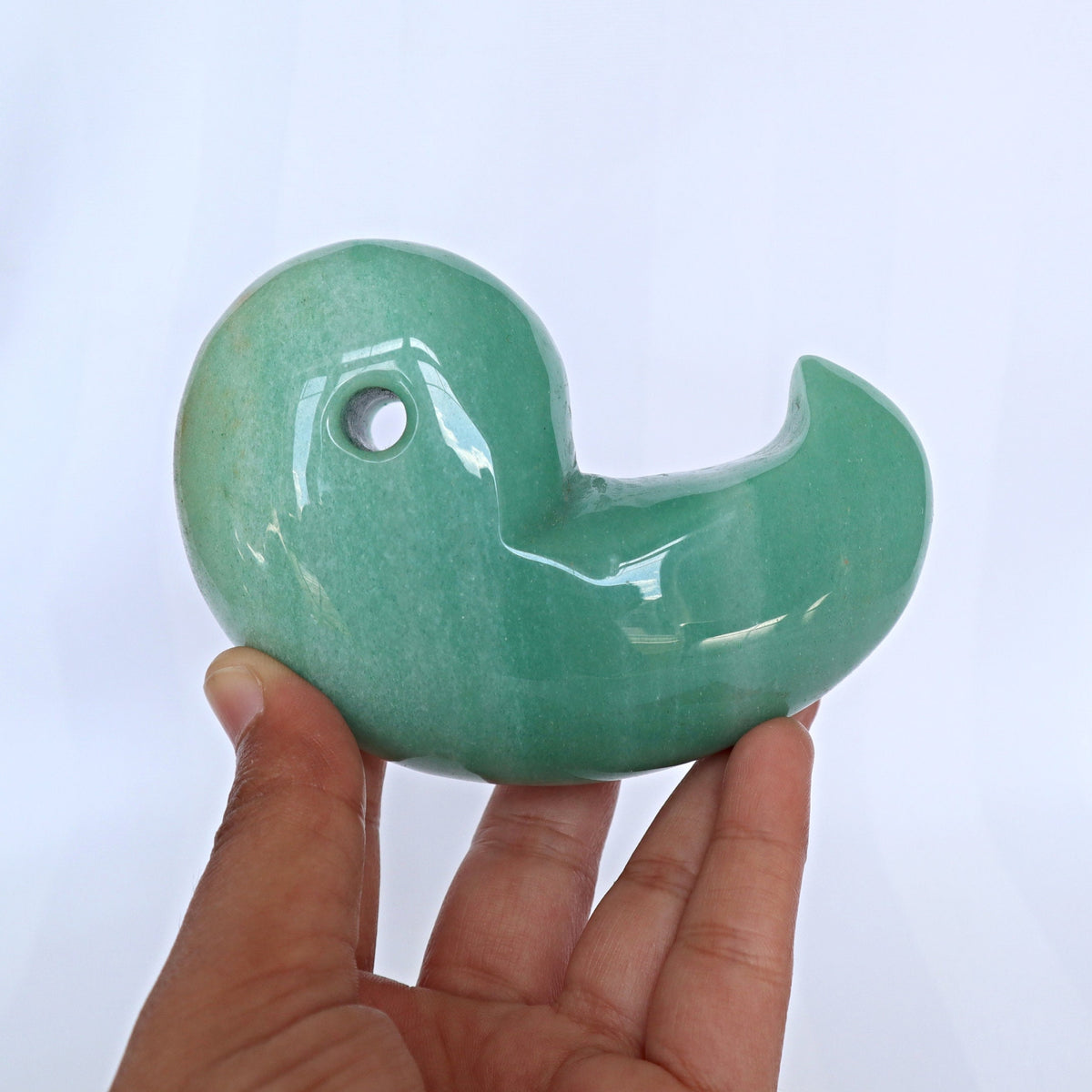 Large Aventurine Magatama: Japanese Lucky Stone Decor (4 inch)