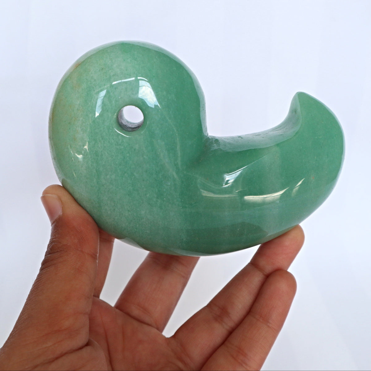 Large Aventurine Magatama: Japanese Lucky Stone Decor (4 inch)