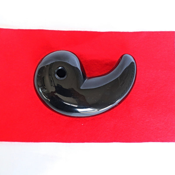 Large Black Onyx Magatama: Japanese Lucky Stone Decor (3.9 Inches)