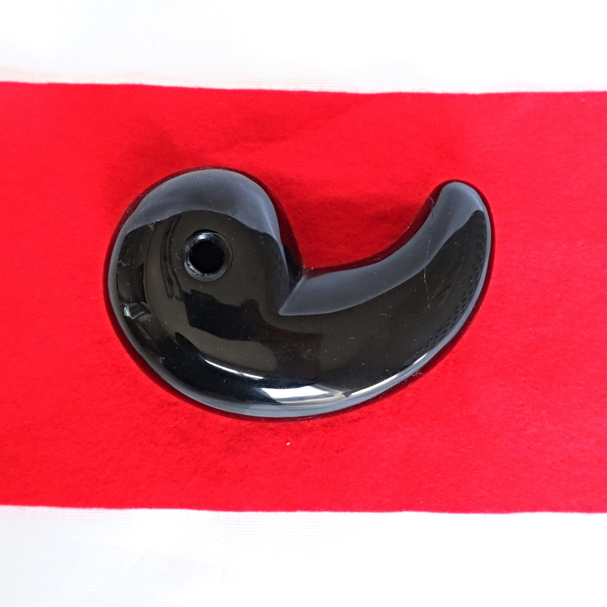 Large Black Onyx Magatama: Japanese Lucky Stone Decor (3.9 Inches)