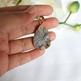 Druzy Pendant Necklace Agate Aura Galaxy for Positive Energy Stress Relief Protection