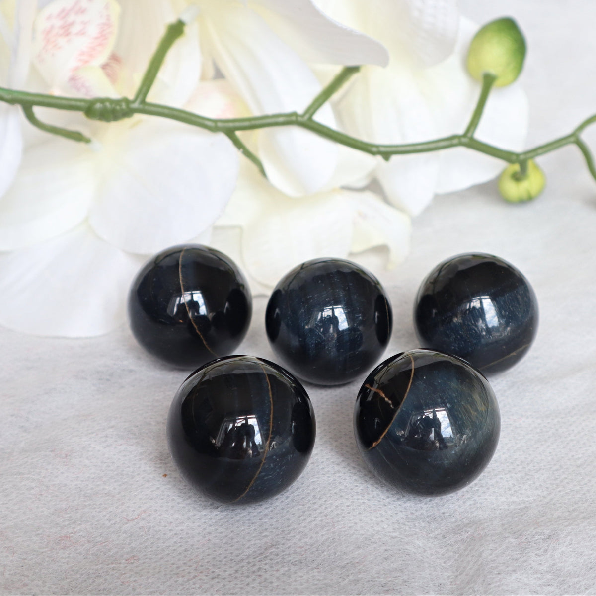 Blue Tiger Eye Sphere 30mm: Natural Healing Crystal Decor