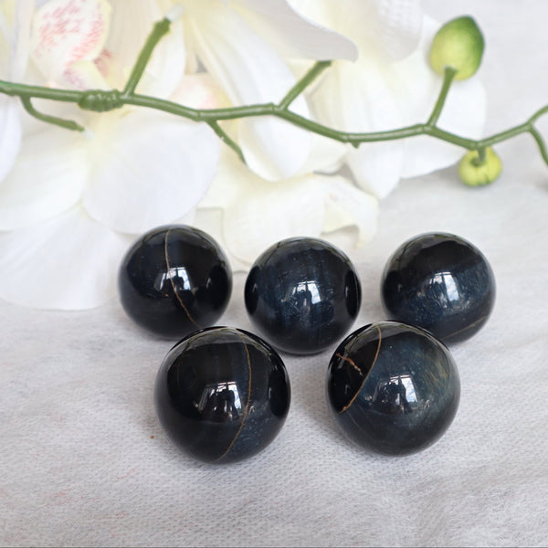 Blue Tiger Eye Sphere 30mm: Natural Healing Crystal Decor