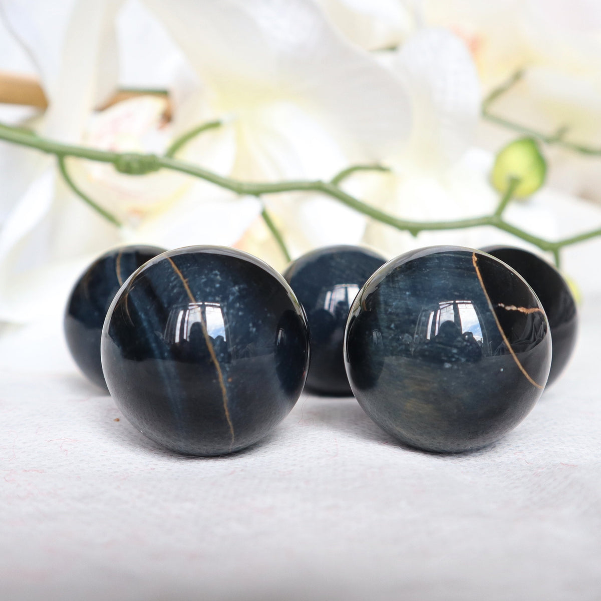 Blue Tiger Eye Sphere 30mm: Natural Healing Crystal Decor
