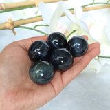Blue Tiger Eye Sphere 30mm: Natural Healing Crystal Decor