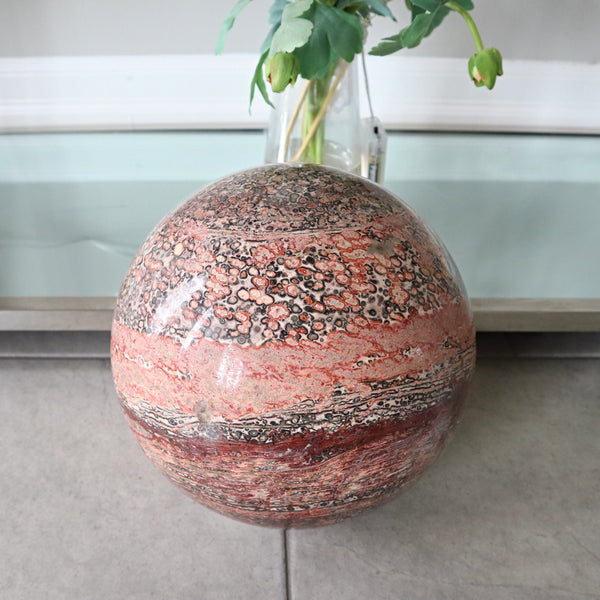 Xtra Large Leopard Skin Jasper Sphere 8.66 inch 220mm 26.67 Lbs 12.1 Kgs