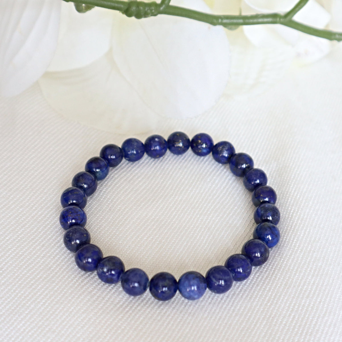 Lapis Stretch Bracelet, Blue Crystal Bracelet