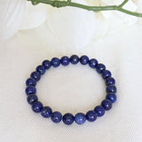 Lapis Stretch Bracelet, Blue Crystal Bracelet