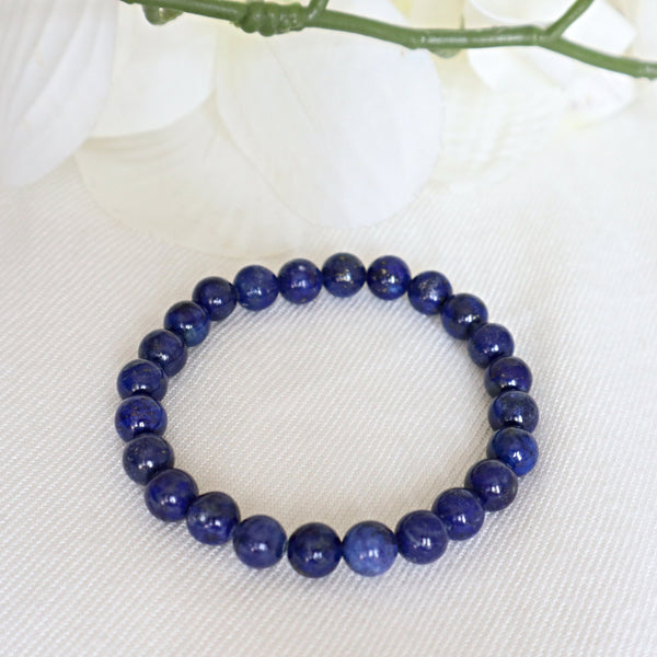 Lapis Stretch Bracelet, Blue Crystal Bracelet