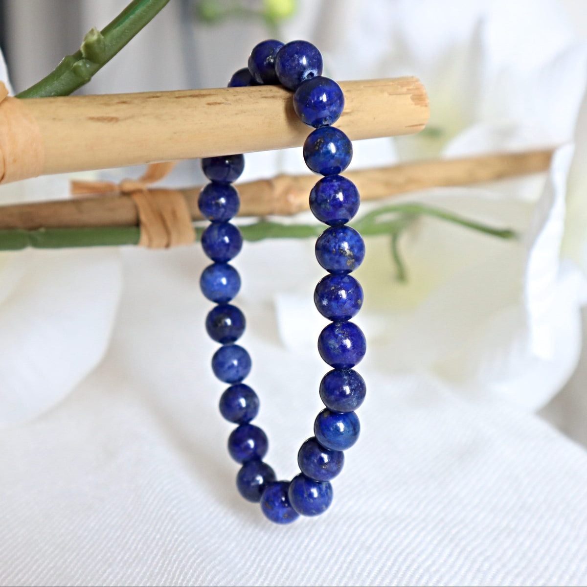 Lapis Stretch Bracelet, Blue Crystal Bracelet