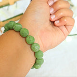 Canadian Nephrite Jade Bracelet: 12mm Faceted Beads