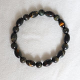 Blue Tiger Eye & Hawks Eye Bracelet: Natural Stone Jewelry