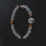 Dragon Bracelet Hand Carved Clear Quartz with Tiger Eye, Birth Year of the Dragon Gift