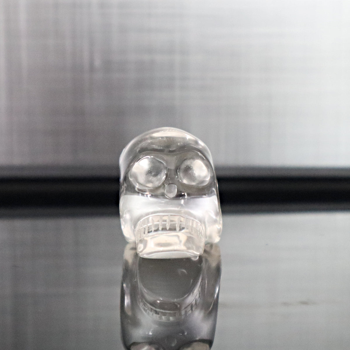 Hand Carved Crystal Quartz Skull: AAA Flawless Clear Quartz (1.4 inch)