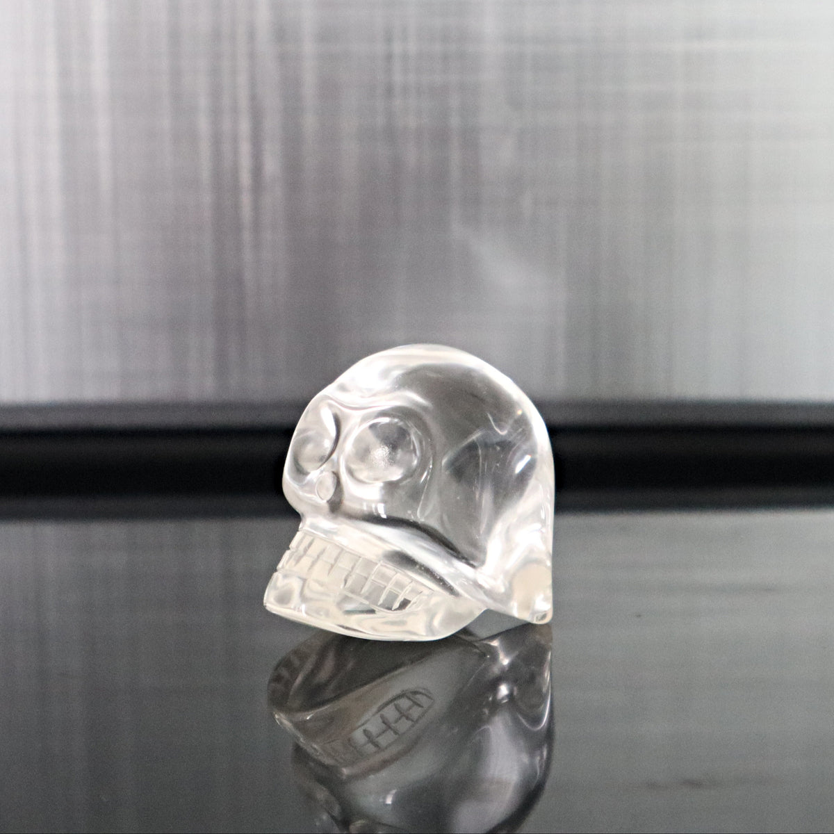 Hand Carved Crystal Quartz Skull: AAA Flawless Clear Quartz (1.4 inch)
