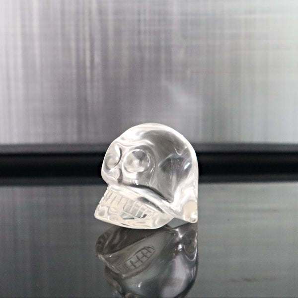 Hand Carved Crystal Quartz Skull: AAA Flawless Clear Quartz (1.4 inch)