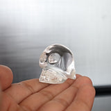 Hand Carved Crystal Quartz Skull: AAA Flawless Clear Quartz (1.4 inch)