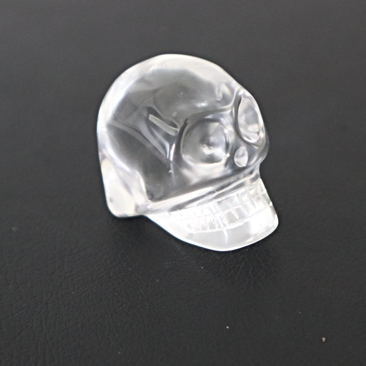 Hand Carved Crystal Quartz Skull: AAA Flawless Clear Quartz (1.4 inch)