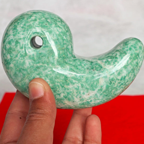 Large Jade Magatama, Tokonoma Display Accessory, Japanese Magatama Lucky Decorative Omamori