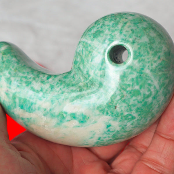 Large Jade Magatama, Tokonoma Display Accessory, Japanese Magatama Lucky Decorative Omamori