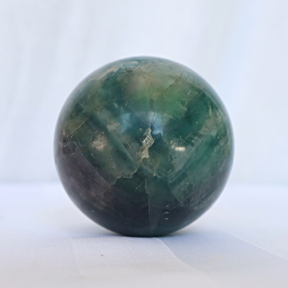 Green Fluorite Sphere: Reiki Healing Crystal (2.2 inch/58mm)