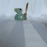 Fluorite Koala Bear Pen holder, Green Fluorite Figurine Carving