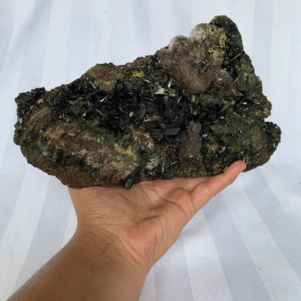 Xtra Large Epidote Specimen with Crystal Clusters 8 inches 6.1 Lbs, EP5