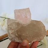 Large Pink Morganite Crystal Specimen on Quartz matrix 3.3 inch
