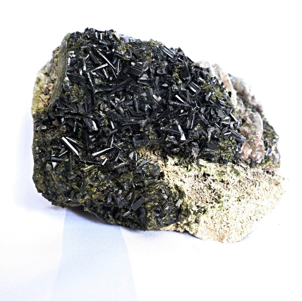Large Epidote Crystal Cluster Specimen, Mineral Display (4.3 lbs)