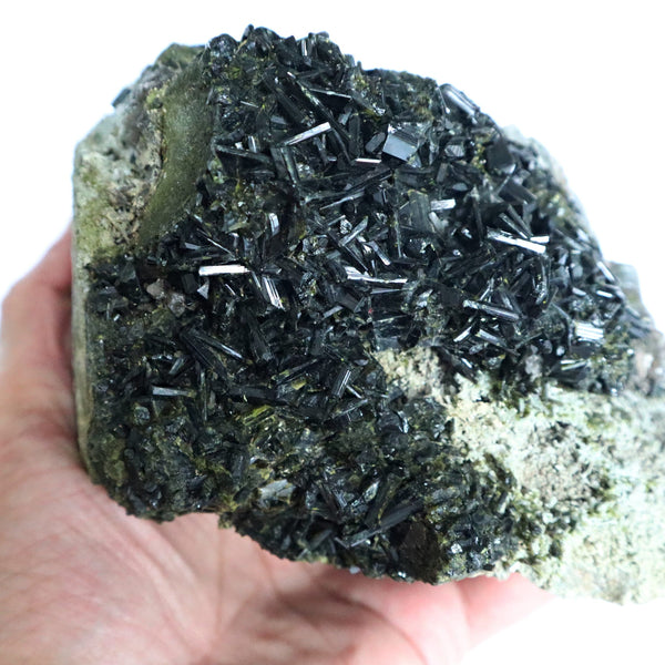 Large Epidote Crystal Cluster Specimen, Mineral Display (4.3 lbs)