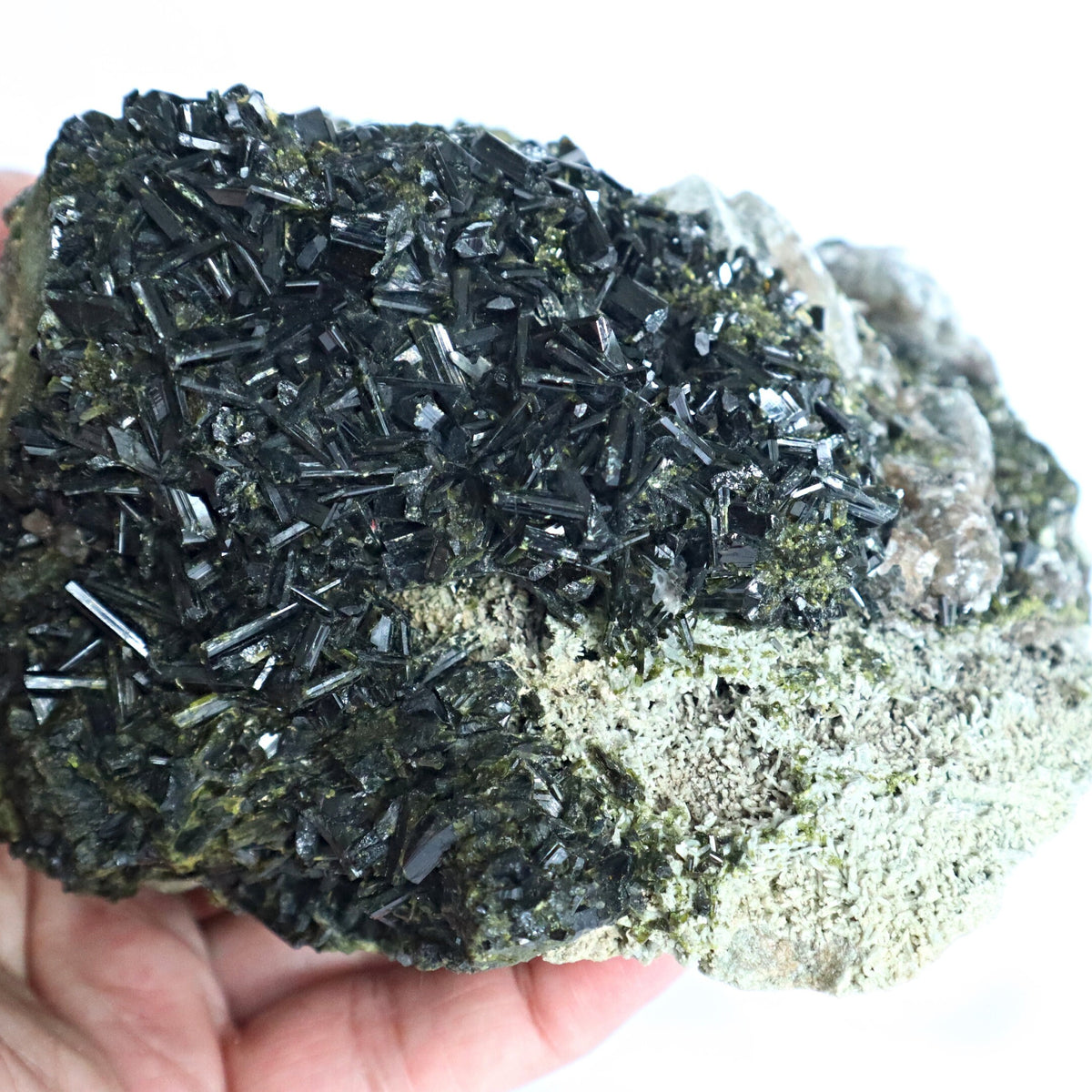 Large Epidote Crystal Cluster Specimen, Mineral Display (4.3 lbs)