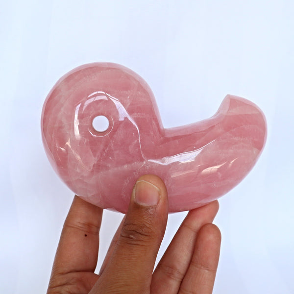 Large Rose Quartz Magatama: Japanese Good Luck Charm, Tokonoma Display