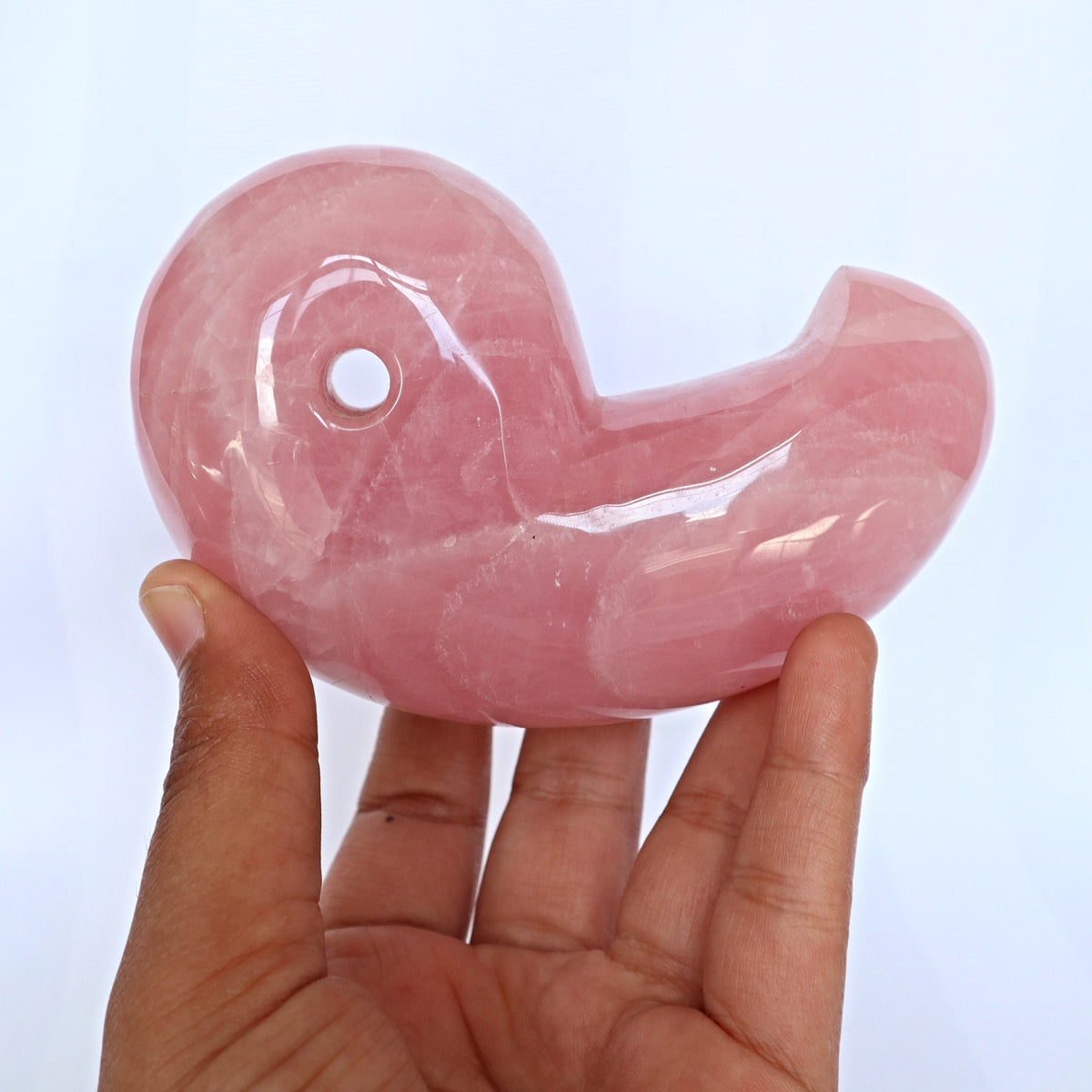 Large Rose Quartz Magatama: Japanese Good Luck Charm, Tokonoma Display