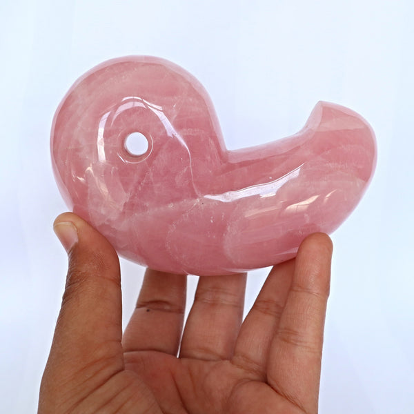 Large Rose Quartz Magatama: Japanese Good Luck Charm, Tokonoma Display